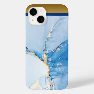Unique Blue Gold Marble Pattern iPhone / Android Case-Mate iPhone 14 Case
