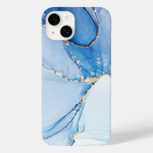 Unique Blue Gold Marble Pattern iPhone / Android Case-Mate iPhone 14 Case