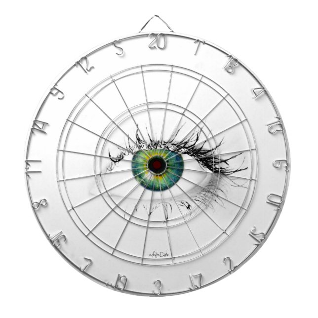 unique blue green eye dart board modern funny (Front)
