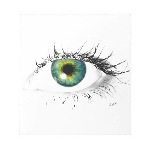 unique blue green eye photo notepad