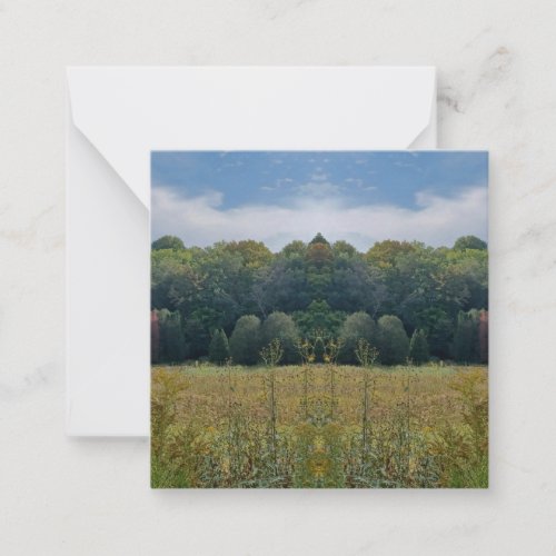 Unique Blue Green Yellow Abstract Nature Note Card