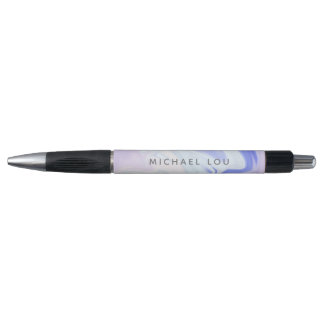 Unique Blue Lavander Marble Iridescent Holographic Pen