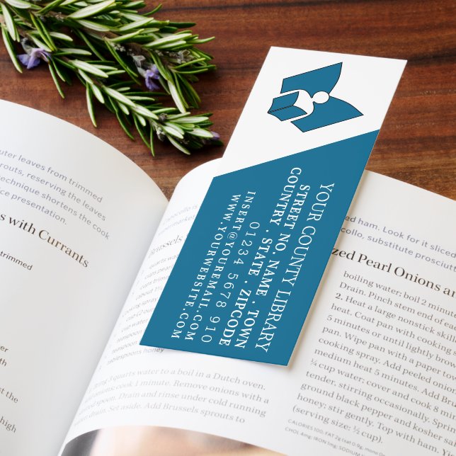 Unique Blue Library Bookmark (Book)