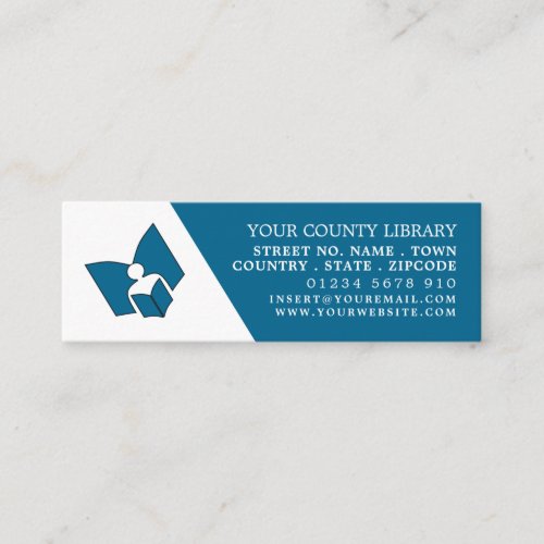 Unique Blue Library Bookmark Business Card