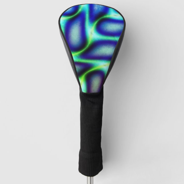 Unique Blue Petals Abstract Design Golf Head Cover (Front)