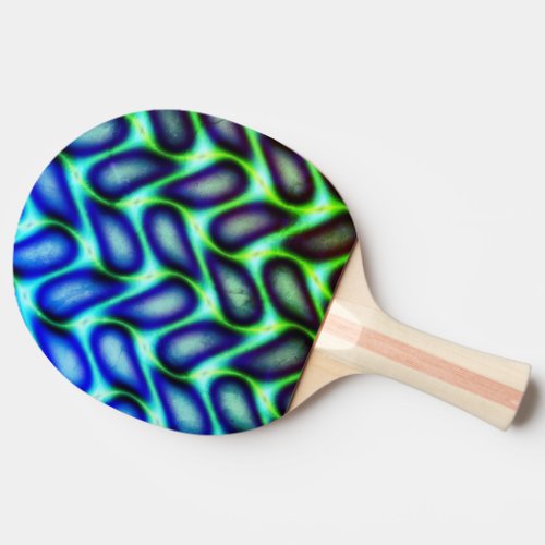 Unique Blue Petals Abstract Design Ping Pong Paddle