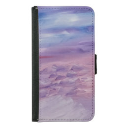 Unique Blue Purple Pink White Abstract  Samsung Galaxy S5 Wallet Case