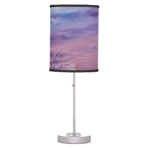 Unique Blue Purple Pink White Abstract  Table Lamp