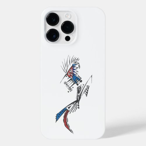 Unique Blue Red Black White Abstract Art iPhone 14 Pro Max Case