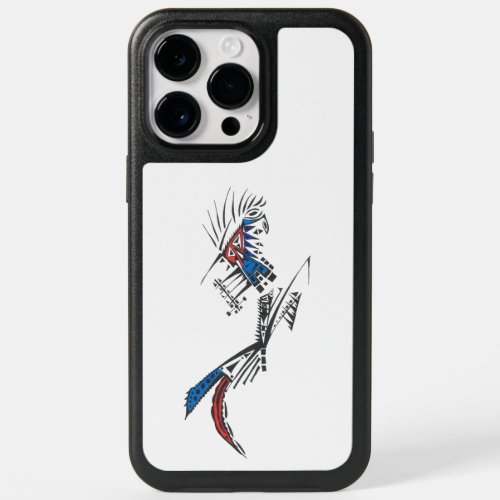 Unique Blue Red Black White Abstract Art OtterBox iPhone 14 Pro Max Case