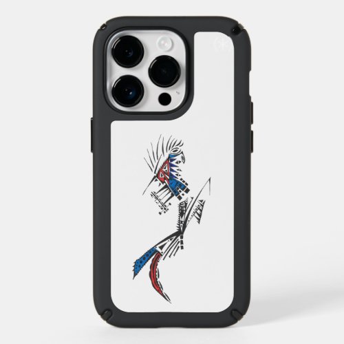 Unique Blue Red Black White Abstract Art Speck iPhone 14 Pro Case