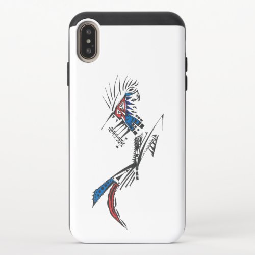 Unique Blue Red Black White Abstract Art iPhone XS Max Slider Case