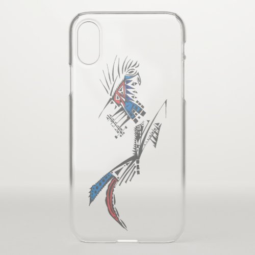 Unique Blue Red Black White Abstract Art iPhone XS Case