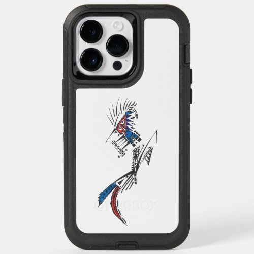 Unique Blue Red Black White Abstract OtterBox iPhone 14 Pro Max Case