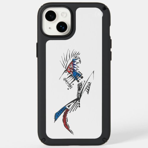 Unique Blue Red Black White Abstract Speck iPhone 14 Plus Case