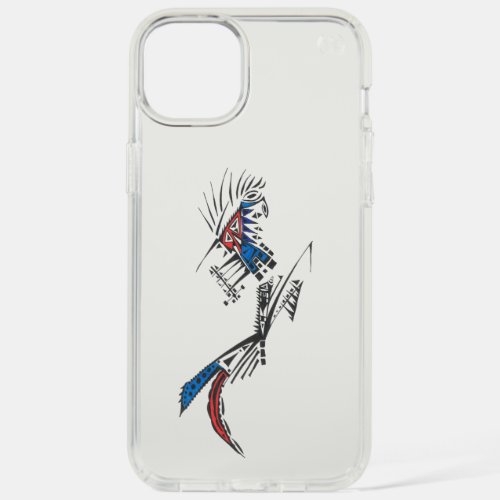 Unique Blue Red Black White Abstract iPhone 15 Plus Case