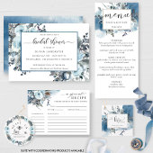 Unique Blue Watercolor, Blue Floral Bridal Shower Invitation