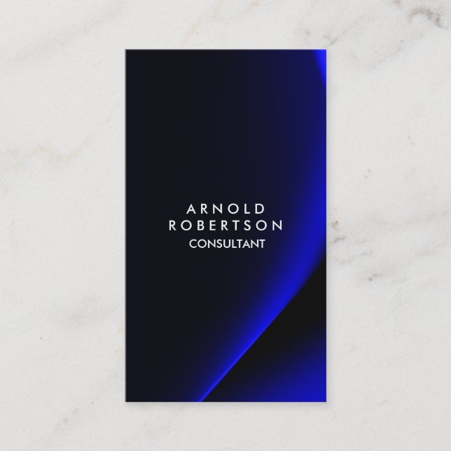 Unique Blue Wave Pattern Abstract Elegant Business Card (Front)