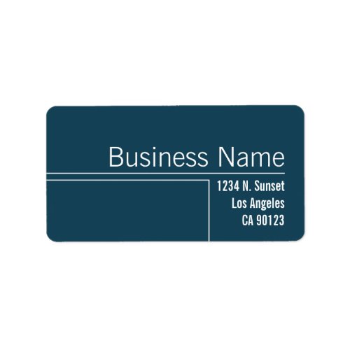 Unique Blue  White Business Return Address Label