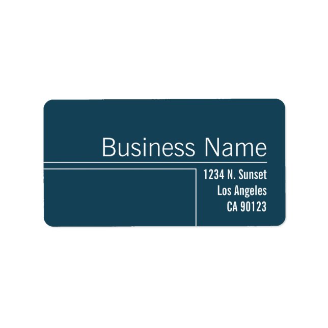 Unique Blue & White Business Return Address Label (Front)