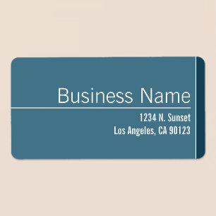 Unique Blue & White Business Return Address Label