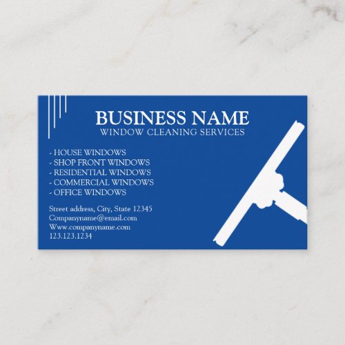 Unique Blue  White Window Cleaning Service Business Card