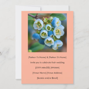 Unique Blueberry Flowers Wedding Invitation