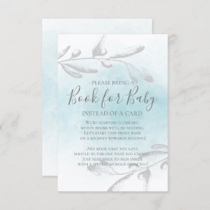 Unique BlueWatercolor Baby Shower Book for Baby Invitation