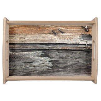 Unique Bohemian Modern Rustic Wood Serving Tray