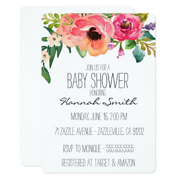 Unique Boho Floral Baby Shower Invitation
