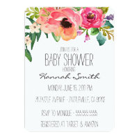 Unique Boho Floral Baby Shower Invitation