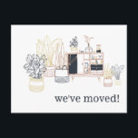 Unique Boho Houseplants We've Moved New Address Postcard<br><div class="desc">Unique Boho Houseplants We've Moved New Address Postcard</div>