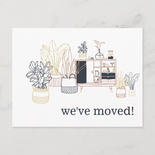 Unique Boho Houseplants Weve Moved New Address Postcard