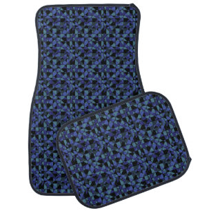Unique Bold Hip Geometric Blue Cyan Gray Black Car Floor Mat