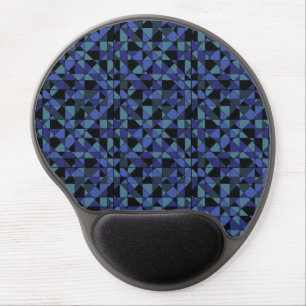Unique Bold Hip Geometric Blue Cyan Gray Black Gel Mouse Pad