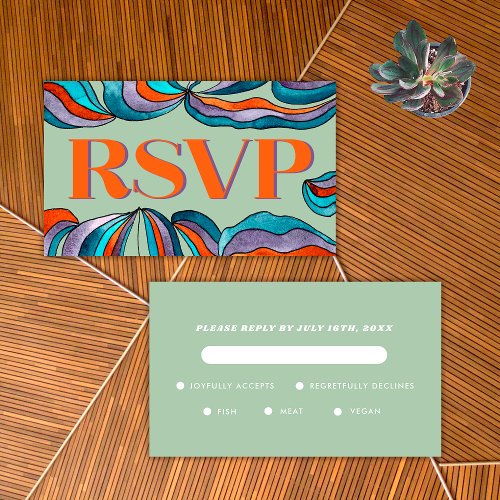 Unique Bold Typography Boho Groovy Retro Wavy Enclosure Card