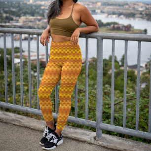 Unique Bold Yellow Orange Vertical Stripes Cool Leggings