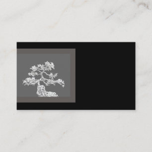 unique bonsai tree business card black and gray