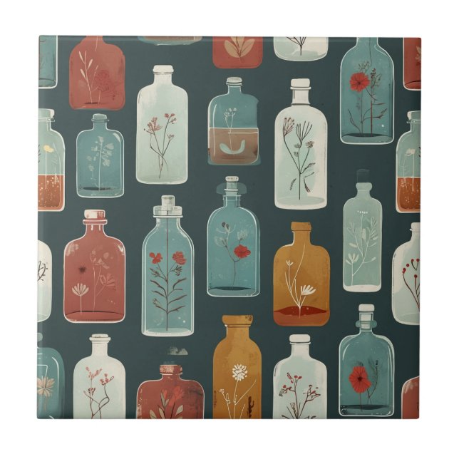 unique bottle art ceramic tile (Front)