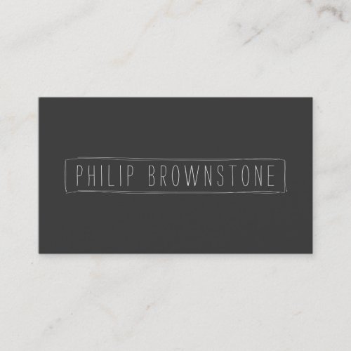 Unique Box Sketch Hand_Written Name Business Card