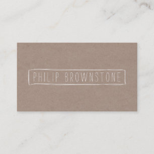 Unique Box Sketch Hand-Written Name on Cardboard 2 Business Card