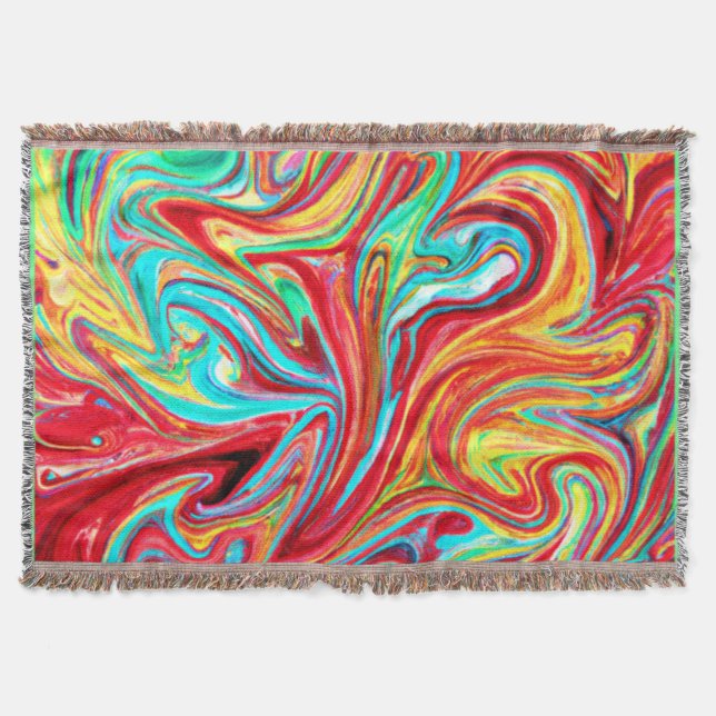 Unique Bright Colors Patterns Painting. Buy Now Throw Blanket (Front)