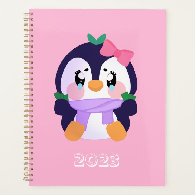 Unique Broke Cute Penguin  Planner (Front)