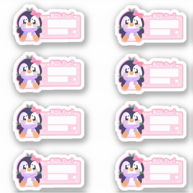Unique Broke Cute Penguin  Sticker (Front)