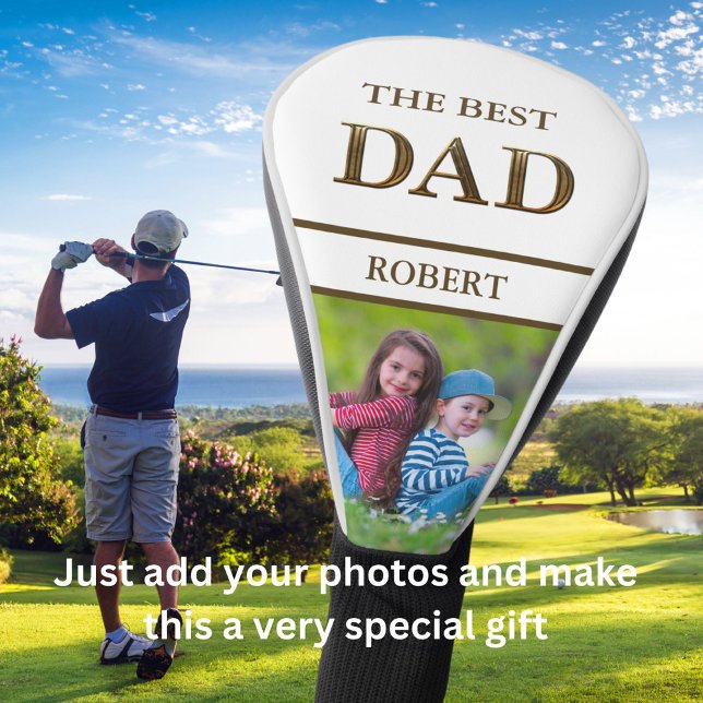 Unique Bronze Metallic Look BEST DAD Name  Golf Head Cover (Creator Uploaded)