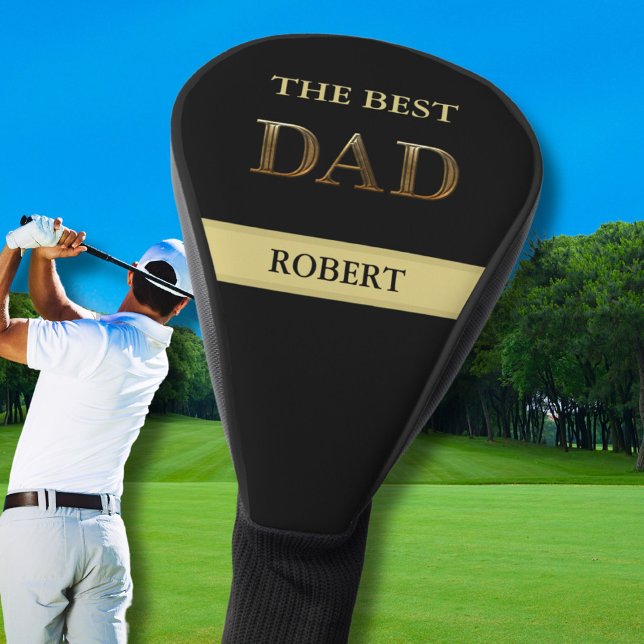 Unique Bronze Metallic Look BEST DAD Name  Golf Head Cover (Creator Uploaded)