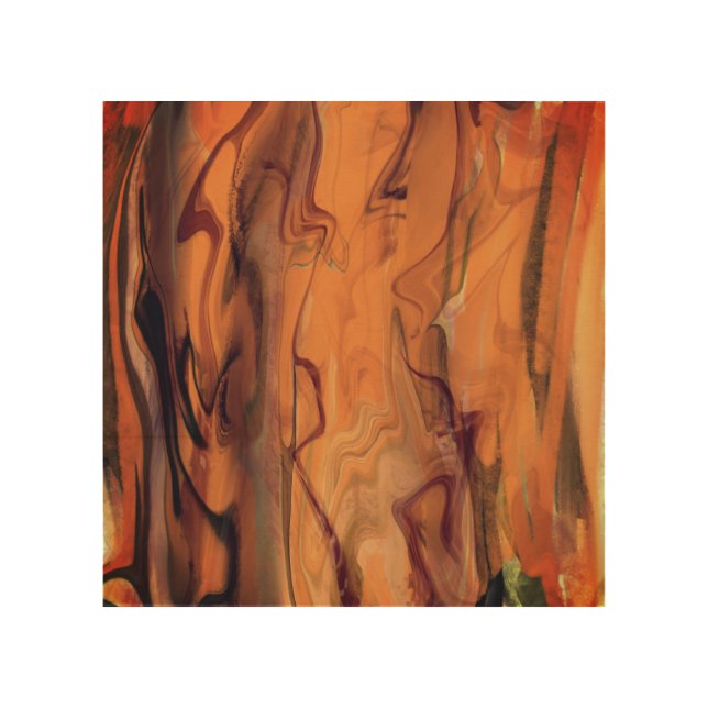 Unique Brown Abstract Marble Liquefied Wall Art (Front)