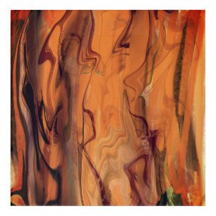 Unique Brown Abstract Marble Liquefied Wall Art