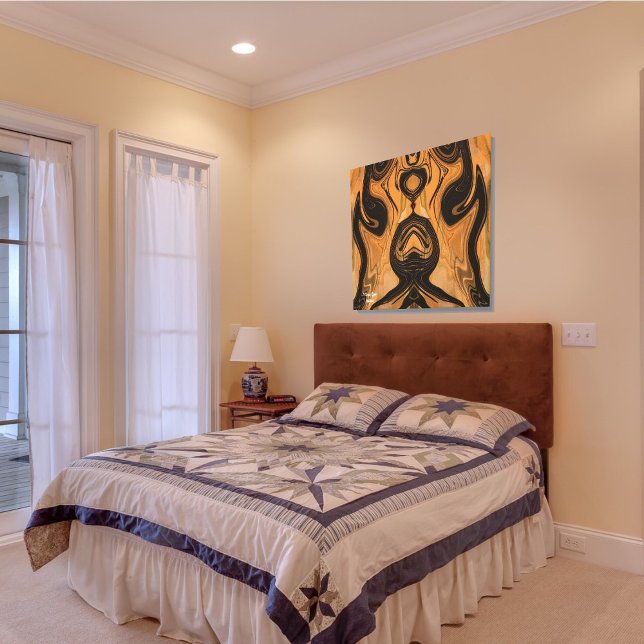 Unique Brown Abstract Marble Liquified Canvas  Print (Creator Uploaded)