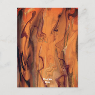 Unique Brown Abstract Marble Liquified Postcard